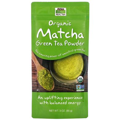 Органический порошок зеленого чая Матча Now Foods (Real Tea Organic Matcha Green Tea Powder) 85 г купить в Киеве и Украине