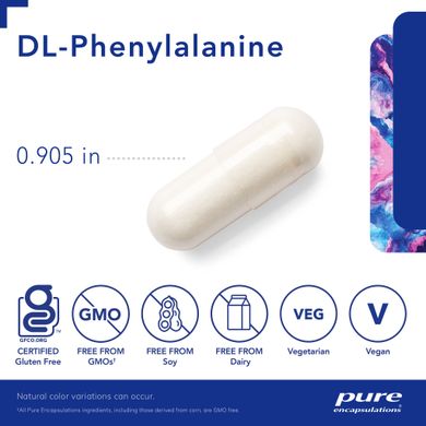 Фенилаланин Pure Encapsulations (DL-Phenylalanine) 180 капсул купить в Киеве и Украине