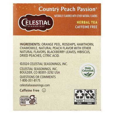 Чай зі смаком персика без кофеїну Celestial Seasonings (Herbal Tea) 20 пакетиків 41 г