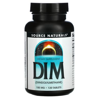 Дііндолілметан (ДІМ), DIM (Diindolylmethane), Source Naturals, 100 мг, 120 таблеток