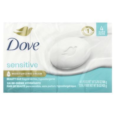 Косметичне мило &laquo;Чутлива шкіра&raquo;, без ароматизаторів, Dove, 4 шт. по 113 г