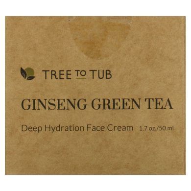 Tree To Tub, ежедневное глубоко увлажняющее средство для чувствительной кожи, женьшень и зеленый чай, 50&nbsp;мл (1,7&nbsp;жидк.&nbsp;унции)