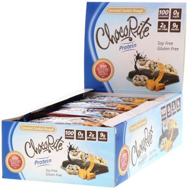 ChocoRite, білкові батончики зі смаком карамельної начинки для печива, HealthSmart Foods, Inc, 16 батончиків по 1,20 унції (34 г)