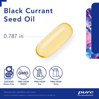 Масло из семян черной смородины Pure Encapsulations (Black Currant Seed Oil) 250 капсул купить в Киеве и Украине