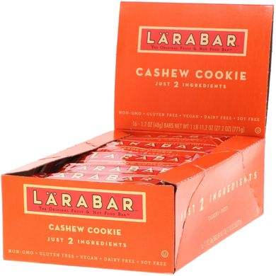 Батончики зі смаком печива з кеш'ю Larabar (Cashew) 16 бат.