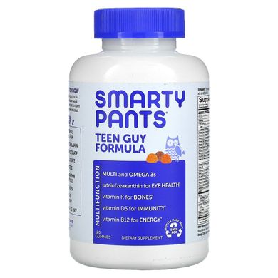 Мультивітаміни + Омега-3 для хлопчиків-підлітків фруктово-ягідний смак SmartyPants (Teen Guy! Complete) 120 жувальних цукерки