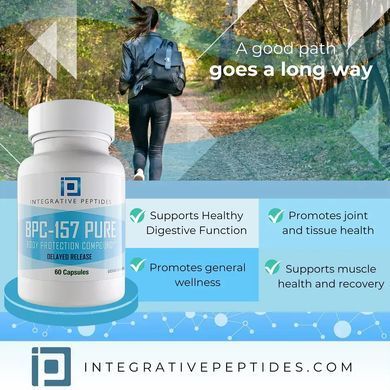Пептиди БПС 157 повільного вивільнення Integrative Peptides (BPC-157 Delayed Release) 500 мкг 60 капсул