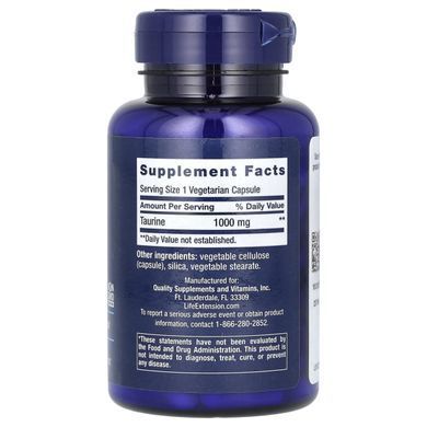 Taurine Life Extension (Taurine) 1000 mg 90 vegetarian capsules
