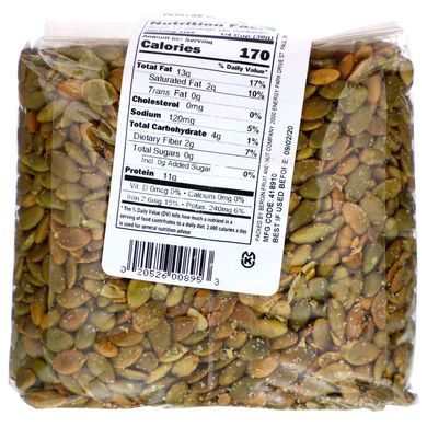 Обсмажені і підсолені гарбузове насіння Bergin Fruit and Nut Company 397 г