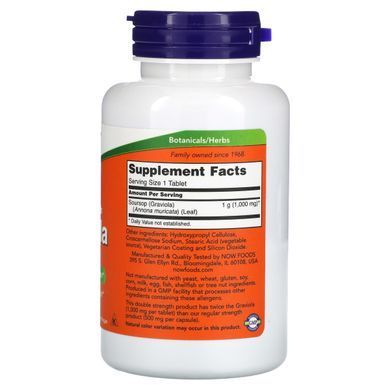 Graviola double strength Now Foods (Graviola) 1000 mg 90 tablets