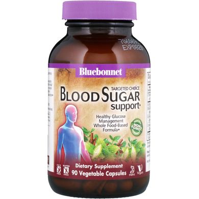 Харчова добавка для підтримки рівня цукру в крові Bluebonnet Nutrition (Blood Sugar Support) 90 капсул