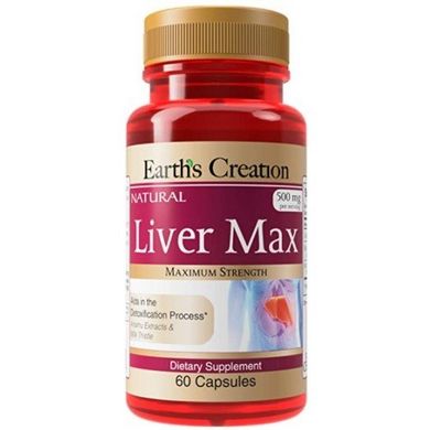Вітаміни для печінки та детоксикації Earth`s Creation (Liver Max) 60 капсул