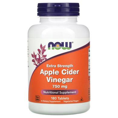 Яблучний оцет Now Foods (Apple Cider Vinegar) 750 мг 180 таблеток