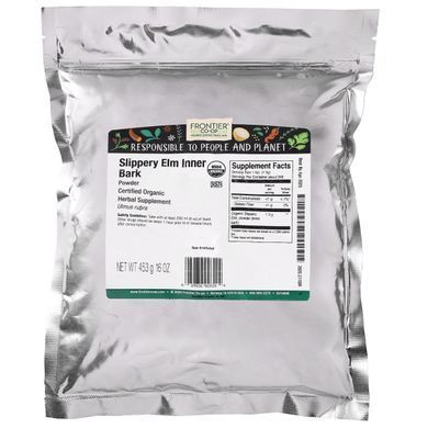 Органическая молотая внутренняя кора скользкого вяза, Frontier Natural Products, 16 унций (453 г) купить в Киеве и Украине