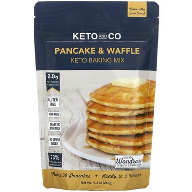 Keto and Co, млинці та вафлі, суміш для випікання кето, 9,3 унції (265 г)
