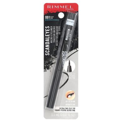 Подводка-фломастер Scandaleyes, 001 черная, Rimmel London, 1,1 мл купить в Киеве и Украине