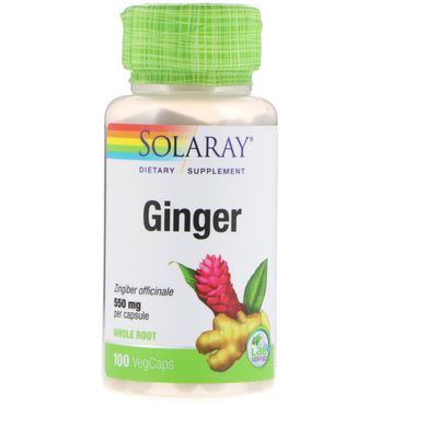 Корінь імбиру, Ginger Root, Solaray, 550 мг, 100 капсул