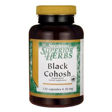 Чорний стеблеліст, Black Cohosh (Standardized), Swanson, 20 мг, 120 капсул
