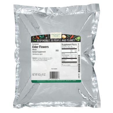 Цельная бузина, европейские цветы, Frontier Natural Products, 16 унций (453 г) купить в Киеве и Украине