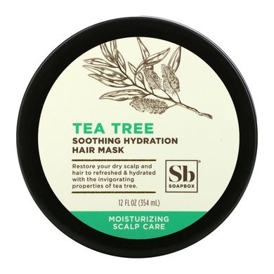 Soapbox, Заспокійлива маска для волосся, що зволожує, чайне дерево, 12 рідких унцій (354 мл)