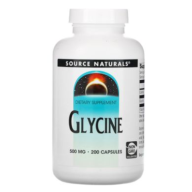 Глицин, Glycine, Source Naturals, 500 мг, 200 капсул купить в Киеве и Украине