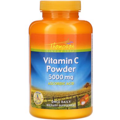 Порошок вітаміну С, Vitamin C Powder, Thompson, 5000 мг, 8 унцій.