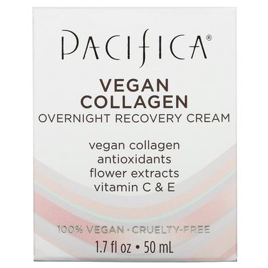 Pacifica, Веганський колаген, нічний крем, що відновлює, 1,7 рідких унцій (50 мл)