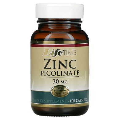 Пиколинат цинку, Zinc Picolinate, LifeTime Vitamins, 30 мг, 100 капсул
