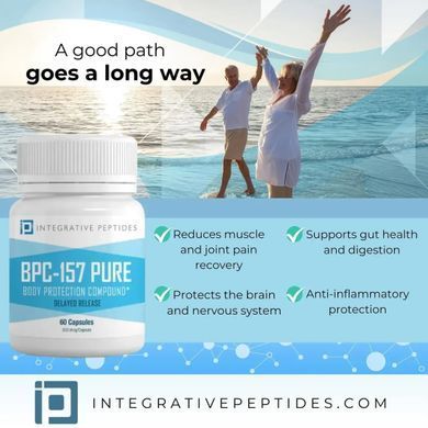 Пептиди БПС 157 повільного вивільнення Integrative Peptides (BPC-157 Delayed Release) 500 мкг 60 капсул