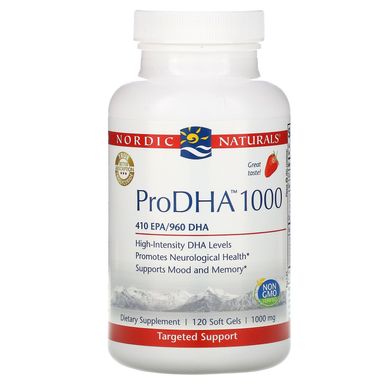Омега-3 риб'ячий жир полуниця Nordic Naturals (ProDHA) 1000 мг 120 капсул