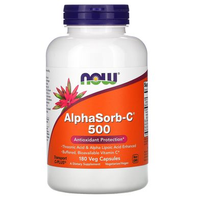 Вітамін С Now Foods (AlphaSorb-C 500) 180 вегетаріанських капсул