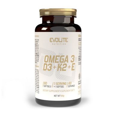 Omega 3+D3+K2MK7+E Evolite Nutrition 60 sgels купить в Киеве и Украине