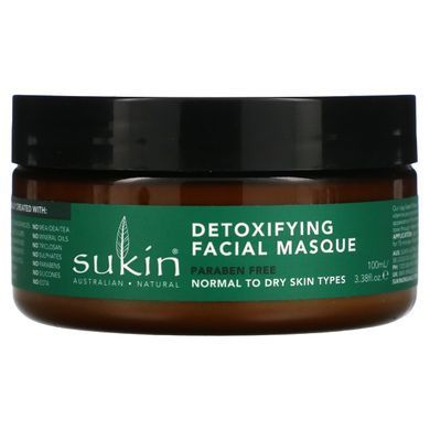 Детоксифицирующая глиняная маска Sukin (Super Greens Detoxifying Clay Masque) 100 мл купить в Киеве и Украине