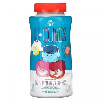 Кальцій і вітамін Д3 для дітей у вигляді жувального мармеладу Solgar (U-Cubes Children's Calcium with D3 Gummies) 120 жувальних мармеладних цукерок /ТЕРМІН!!!