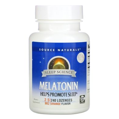 Мелатонин защита сна Source Naturals (Melatonin) со вкусом апельсина 2.5 мг 240 леденцов купить в Киеве и Украине