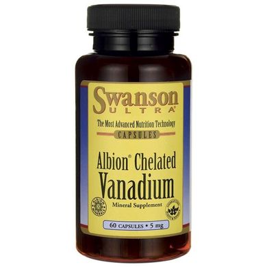 Хелатованих гліцинат ванадію Альбіон, Albion Chelated Vanadium Glycinate, Swanson, 5 мг, 60 капсул