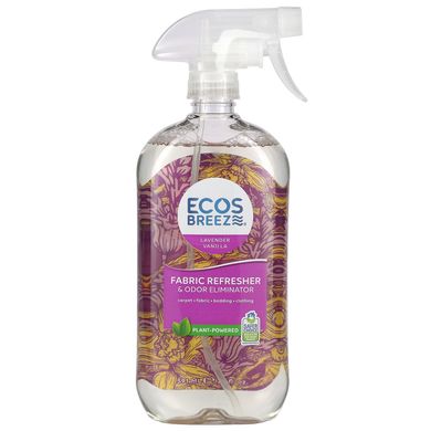 Earth Friendly Products, Ecos Breeze, освіжувач тканин та усувач запаху, лаванда та ваніль, 20 рідких унцій (591 мл)