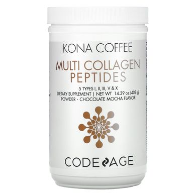 CodeAge, Kona Coffee, мультиколлагеновые пептиды, вкус шоколадного мокко, 14,39 унции (408 г) купить в Киеве и Украине