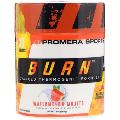 Promera Sports, Burn, усовершенствованная термогенная формула, арбуз и мохито, 3,3 унции (96 г) купить в Киеве и Украине