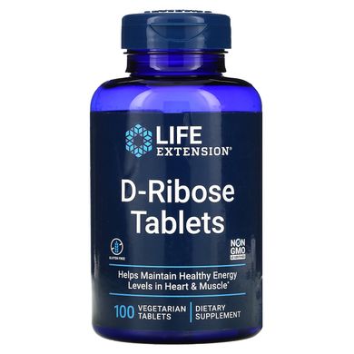 Д-рибоза, D-Ribose, Life Extension, 100 вегетаріанських таблеток