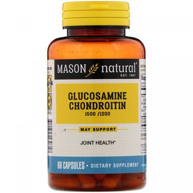 Глюкозамін хондроїтин подвійний концентрації, Mason Natural, 60 капсул