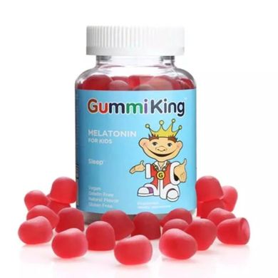 Мелатонін для дітей смак полуниці GummiKing (Melatonin) 60 жувальних цукерок