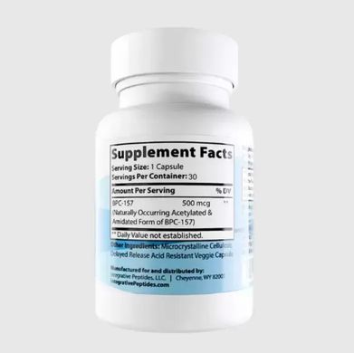 Пептиди БПС 157 повільного вивільнення Integrative Peptides (BPC-157 Delayed Release) 500 мкг 60 капсул