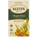 Organic, чай з кореня імбиру, без кофеїну, Alvita Teas, 24 чайних пакетика по 1,69 унції (48 г) кожен фото