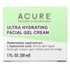 Ультра зволожуючий гель-крем для обличчя, Ultra Hydrating, Facial Gel Cream, Acure, 30 мл фото