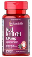 Максимальна сила червоної олї криля, Maximum Strength Red Krill Oil, Puritan's Pride, 1500 мг, 30 капсул