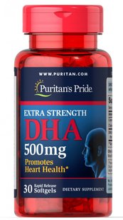 Экстра Сила ДГА, Extra Strength DHA, Puritan's Pride,, 30 капсул купить в Киеве и Украине