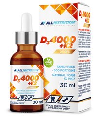 Вітамін Д3 з К2 Allnutrition (D3 4000 drops K2) 30 мл