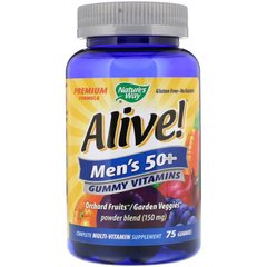 Alive! Жевательные мультивитамины и мультиминералы для мужчин 50+, Nature's Way, 75 жевательных мармеладок купить в Киеве и Украине
