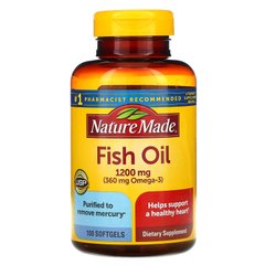 Риб'ячий жир, Nature Made, 1200 мг, 100 м'яких таблеток